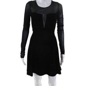 Elizabeth and James Black Mesh Mini Dress - M